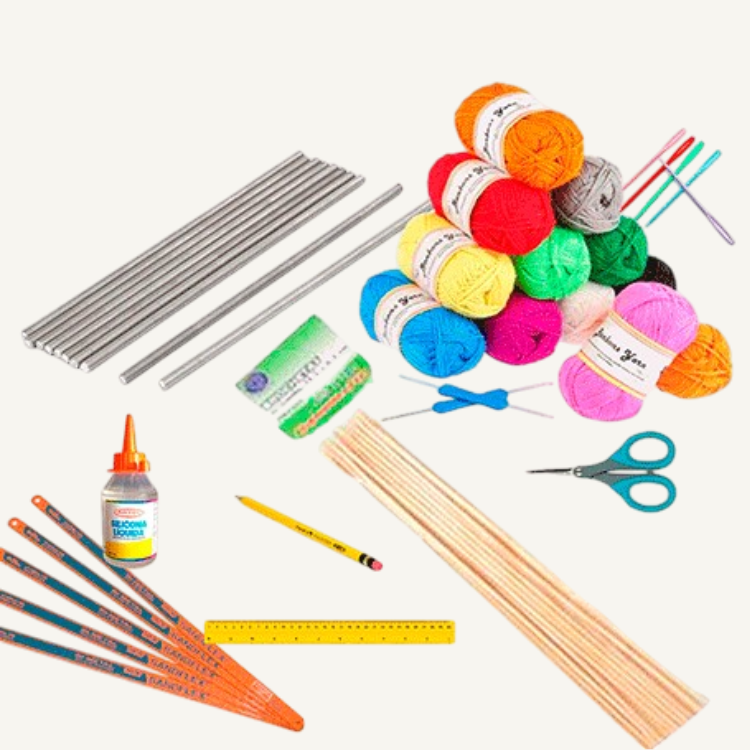 Materiales para mandalas tejidos